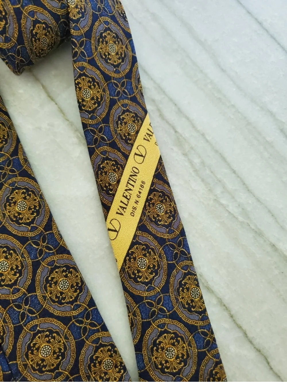 VALENTINO Rare Silk Necktie with Valentino's Logo Made in Italy
